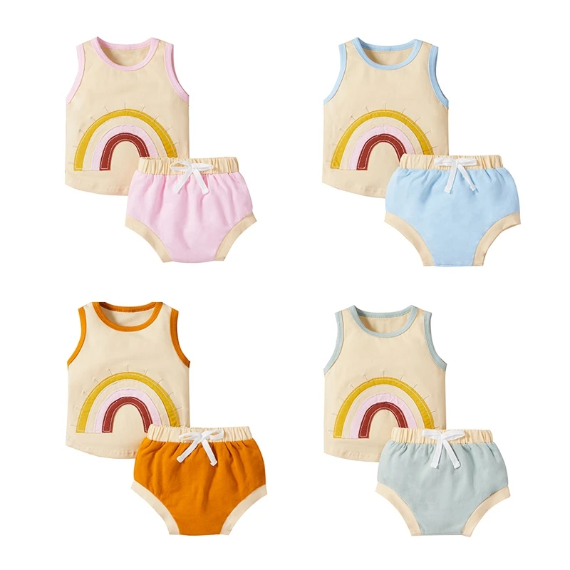 2Pcs Fashion Newborn Baby Girl Clothes Set Cute Rainbow Vest Tops+Causal Comfortabl Triangle Shorts Baby Clothing Outfits 0-12M
2Pcs Fashion Newborn Baby Girl Clothes Set Cute Rainbow Vest Tops+Causal Comfortabl Triangle Shorts Baby Clothing Outfits 0-12M
