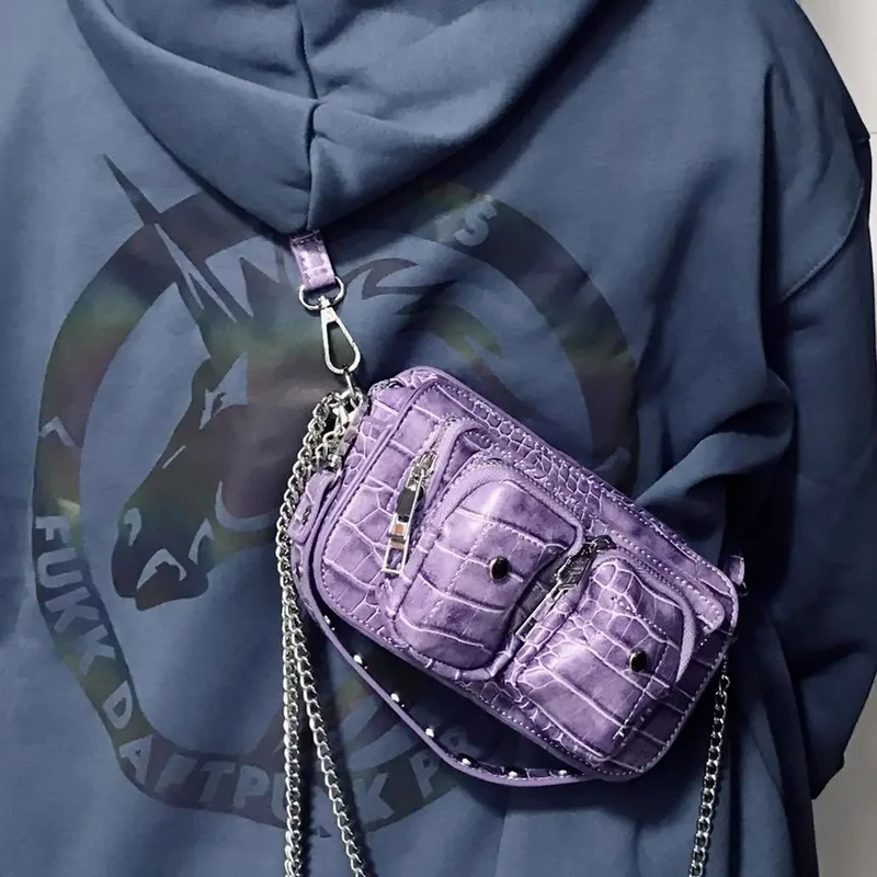 Xiuya Gothic Rivet Shoulder Bags For Women 2021 Cool Crocodile Pattern Moto Biker Chest Bag Handbag for Phone Women Coin Purse
Xiuya Gothic Rivet Shoulder Bags For Women 2021 Cool Crocodile Pattern Moto Biker Chest Bag Handbag for Phone Women Coin Purse