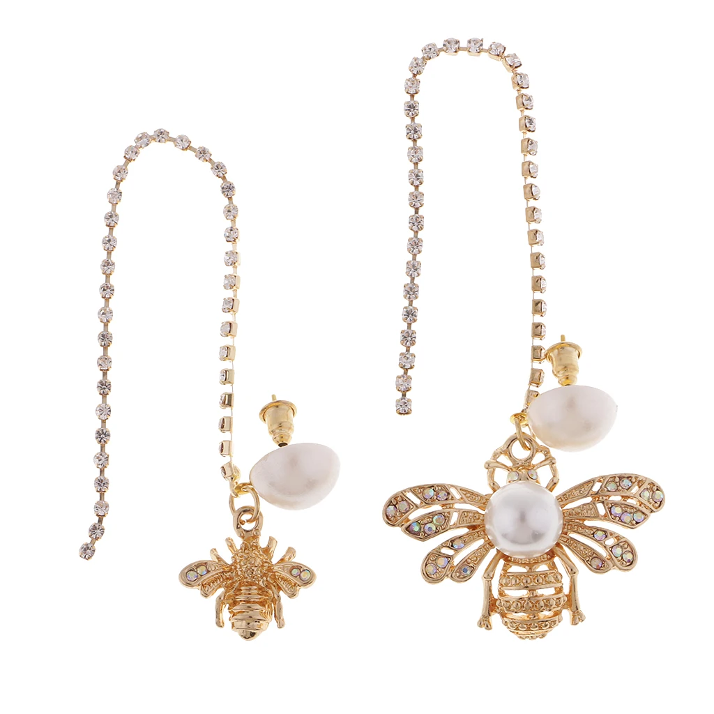 Women Ladies Wedding Party Alloy Bee Pearl Crystal Tassel Earrings Ear Stud
Women Ladies Wedding Party Alloy Bee Pearl Crystal Tassel Earrings Ear Stud