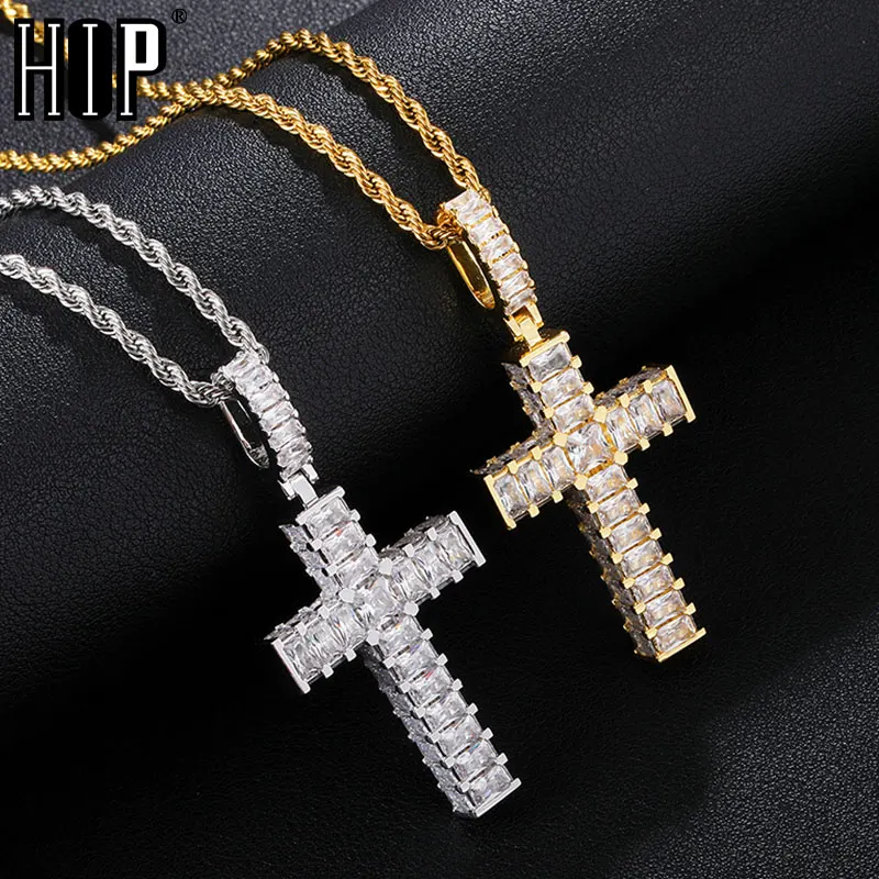 Hip Hop Baguette Cross Iced Out Bling Cubic Zircon AAA+ CZ Necklaces & Pendants For Men Jewelry With Solid Back
Hip Hop Baguette Cross Iced Out Bling Cubic Zircon AAA+ CZ Necklaces & Pendants For Men Jewelry With Solid Back
