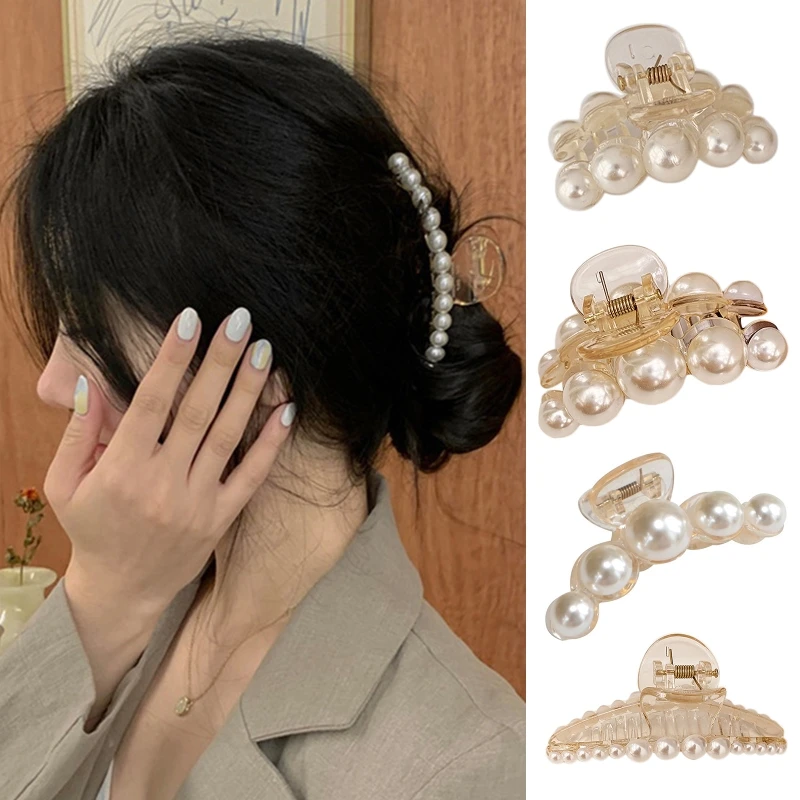 Women Girls Faux Pearl Hair Claw Jaw Clamp Luxurious Jewelry Banana Clips Non Slip Ponytail Holder Barrette Styling Tool
Women Girls Faux Pearl Hair Claw Jaw Clamp Luxurious Jewelry Banana Clips Non Slip Ponytail Holder Barrette Styling Tool