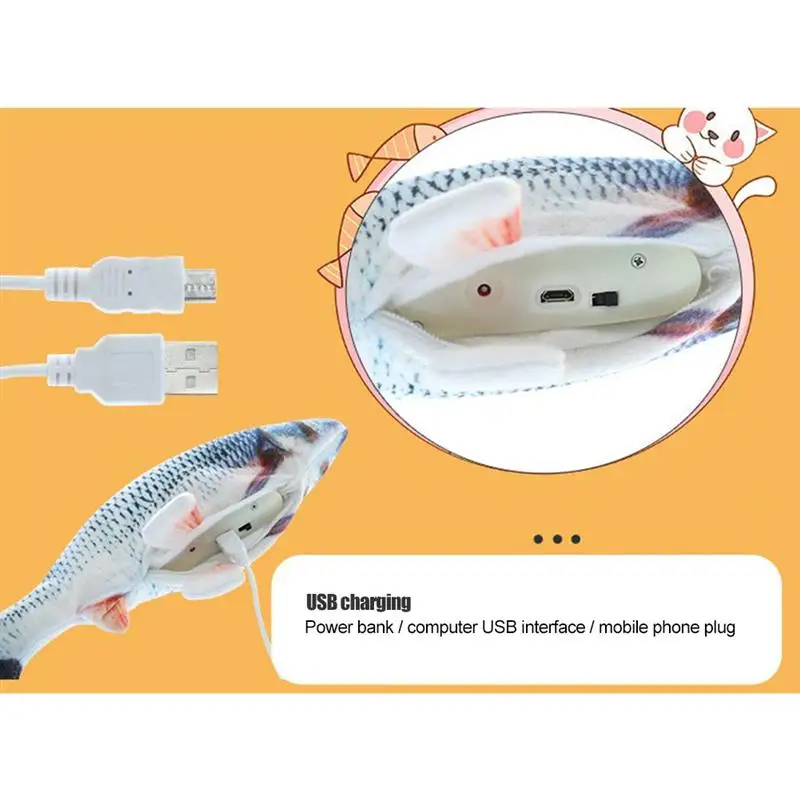 1PC Cat Wagging Catnip Toy 30CM Dancing Moving Floppy Fish Cats Toy USB Charging Simulation Cat Toy Electronic Pet Cat Toy 
1PC Cat Wagging Catnip Toy 30CM Dancing Moving Floppy Fish Cats Toy USB Charging Simulation Cat Toy Electronic Pet Cat Toy