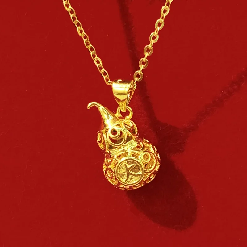 Sand Gold Gourd Pendant Fu Lu Yellow Gold Hollow Necklace Gold-plated 24K Non-fading Fashion Pendant Jewelry Charms Designer
Sand Gold Gourd Pendant Fu Lu Yellow Gold Hollow Necklace Gold-plated 24K Non-fading Fashion Pendant Jewelry Charms Designer