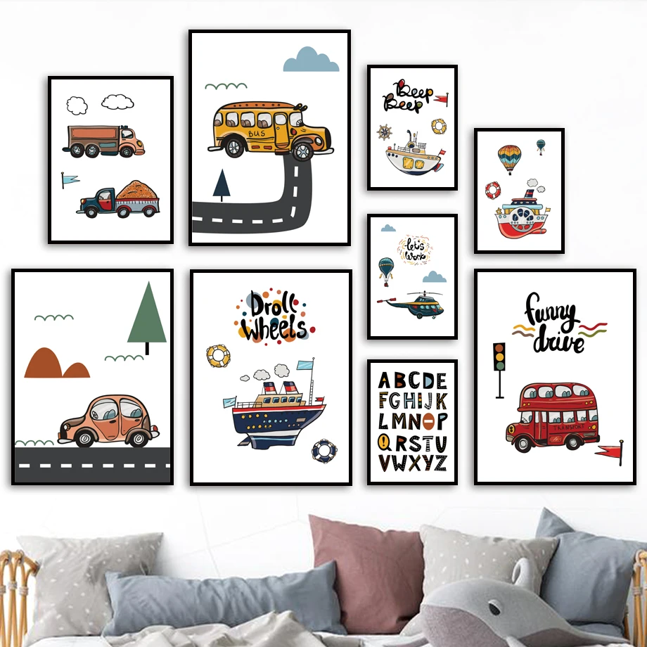 Cartoon Alphabet Car Bus Boat Nordic Posters And Prints Wall Art Canvas Painting Nursery Wall Pictures Baby Boy Kids Room Decor
Cartoon Alphabet Car Bus Boat Nordic Posters And Prints Wall Art Canvas Painting Nursery Wall Pictures Baby Boy Kids Room Decor
