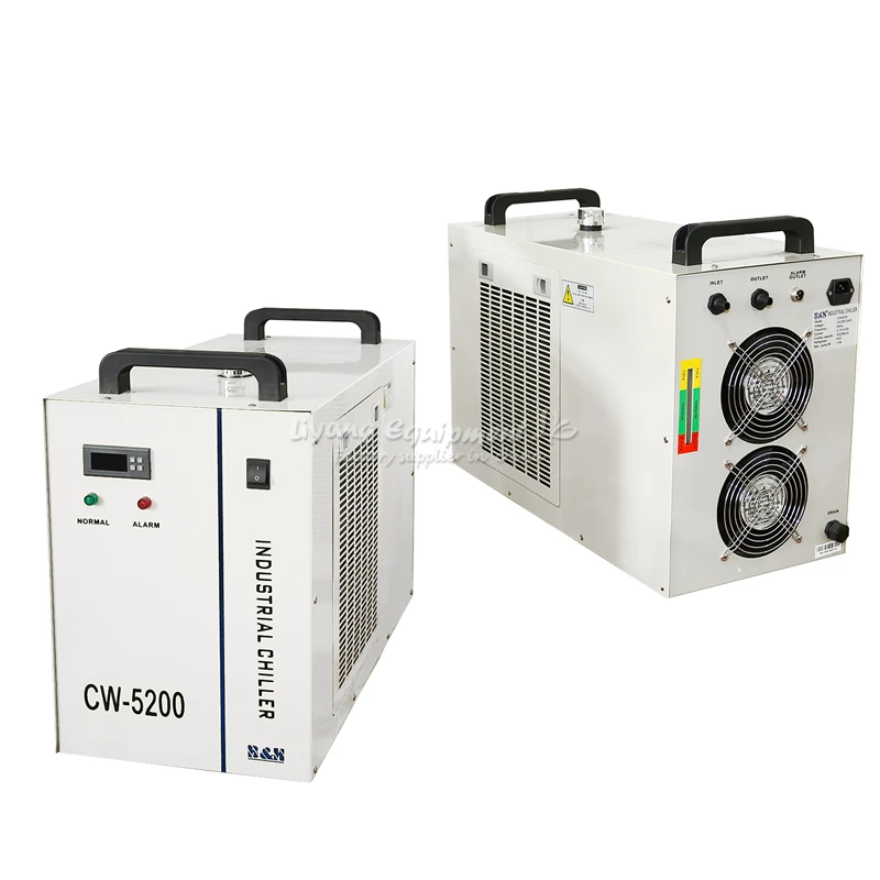 Фото CO2 лазерный станок водяной охладитель Cw3000 Cw5200 для 4040 6040 6090 1060 1290 лазерной трубки 50