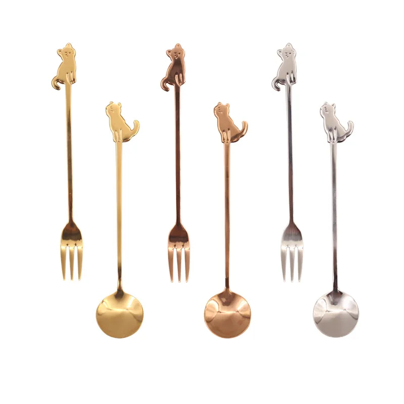 Stainless Steel Mini Cat Kitten Spoons for Coffee Tea Dessert Drink Mixing Cake Fruit Fork WB2965
Stainless Steel Mini Cat Kitten Spoons for Coffee Tea Dessert Drink Mixing Cake Fruit Fork WB2965