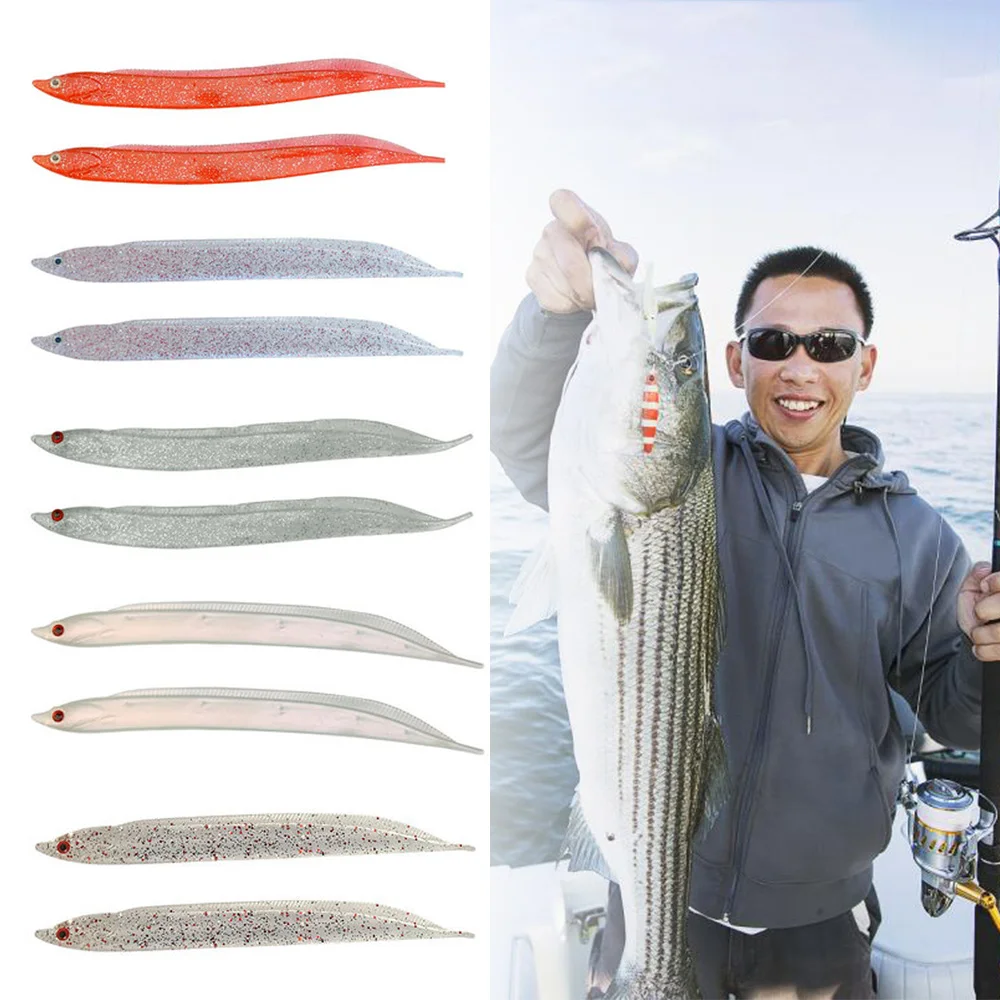 2pcs/set Saltwater Swim 15cm/35g Soft Silicone Eel Lure Fishing Tackle Hairtail Bait Long tail
2pcs/set Saltwater Swim 15cm/35g Soft Silicone Eel Lure Fishing Tackle Hairtail Bait Long tail