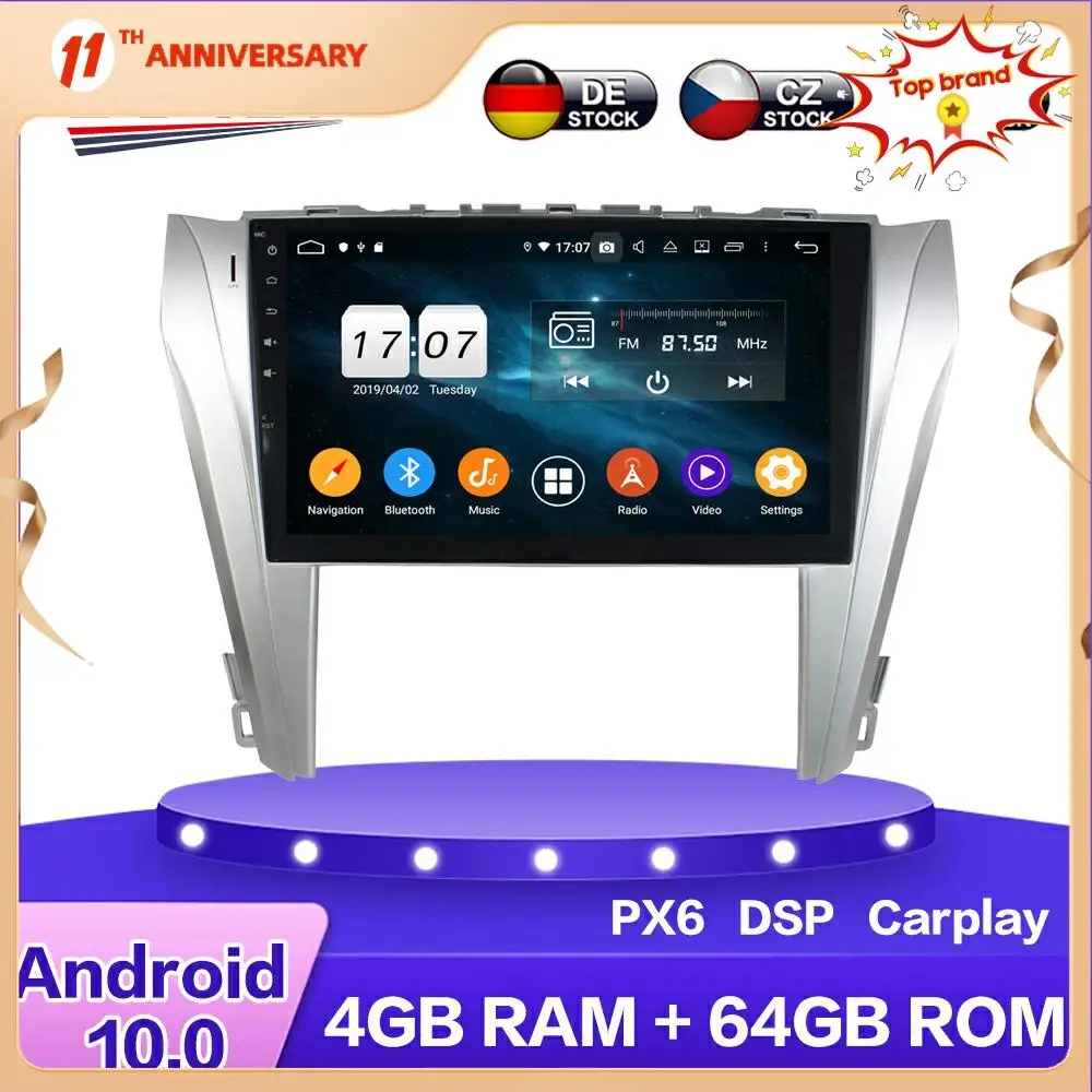 Android 10 Автомобильный мультимедийный радио px6 DVD плей Авто GPS Навигация стерео для Toyota Camry 2014 2015 Carplay DSP WIFI BT головное устройство
Android 10 Автомобильный мультимедийный радио px6 DVD плей Авто GPS Навигация стерео для Toyota Camry 2014 2015 Carplay DSP WIFI BT головное устройство