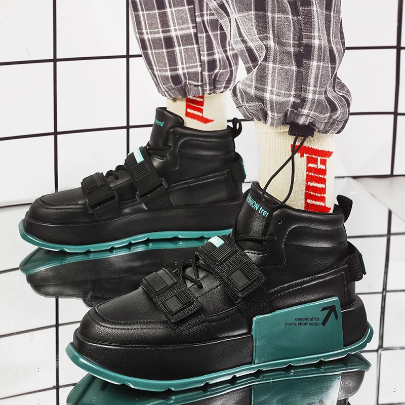 Spring Autumn Black Men Trend Sneakers High Top Men Platform Shoes Microfiber Comfort Casual Sneakers For Male zapatillas hombre
Spring Autumn Black Men Trend Sneakers High Top Men Platform Shoes Microfiber Comfort Casual Sneakers For Male zapatillas hombre