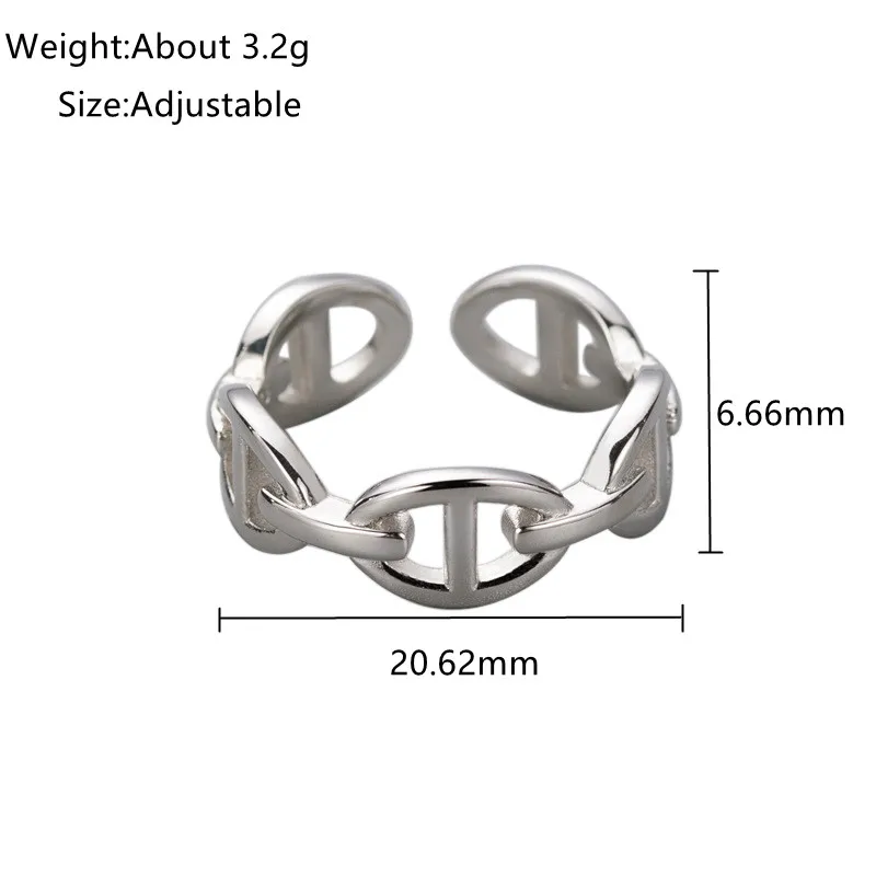 Lispector 925 Sterling Silver Korean Cute Cartoon Pig Nose Rings for Women Minimalist Hollow Ring Couple Jewelry Lover Gifts 
Lispector 925 Sterling Silver Korean Cute Cartoon Pig Nose Rings for Women Minimalist Hollow Ring Couple Jewelry Lover Gifts