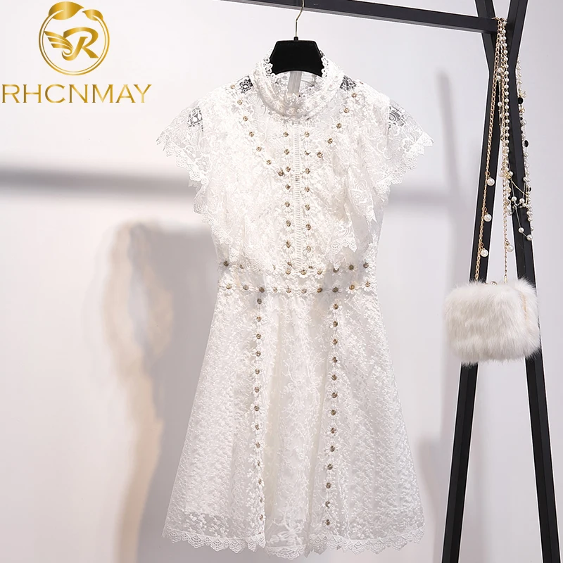 2020 Summer Women Sexy Embroidery Hollow Out White Lace Dress Ladies High Waist Short Sleeve Dress Elegant Party Vestidos
2020 Summer Women Sexy Embroidery Hollow Out White Lace Dress Ladies High Waist Short Sleeve Dress Elegant Party Vestidos