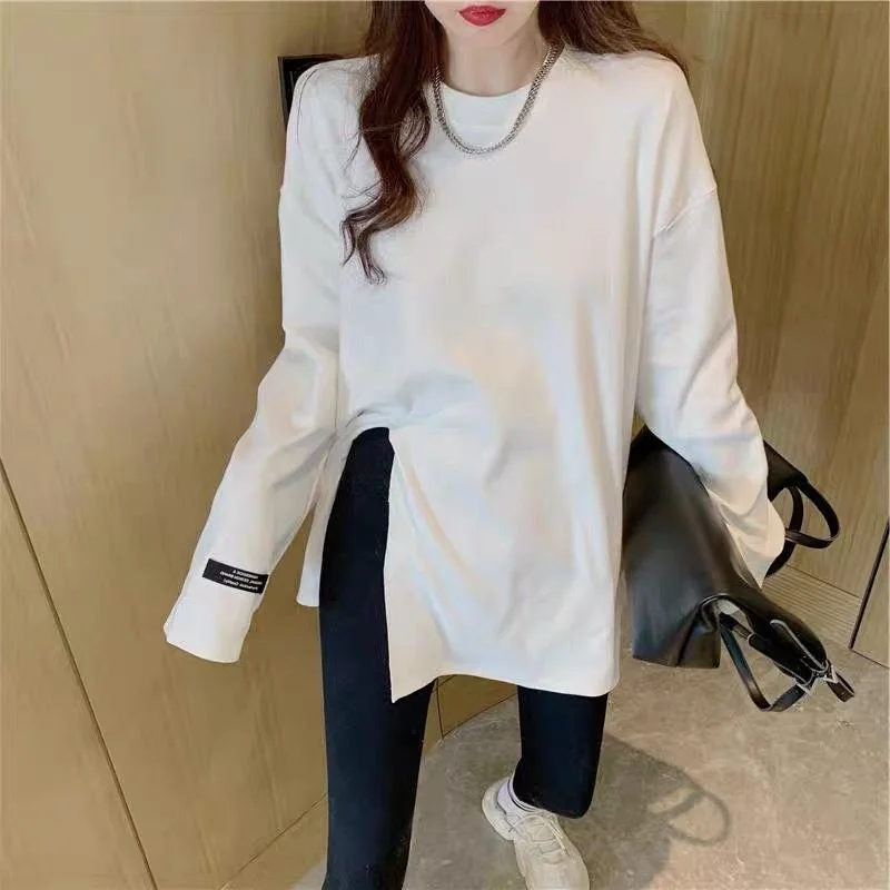 Women's T-shirt Long-sleeved Split Plush Padded Bottoming Shirt Women's Autumn And Winter German Plush Mid-length Sweater 
Women's T-shirt Long-sleeved Split Plush Padded Bottoming Shirt Women's Autumn And Winter German Plush Mid-length Sweater