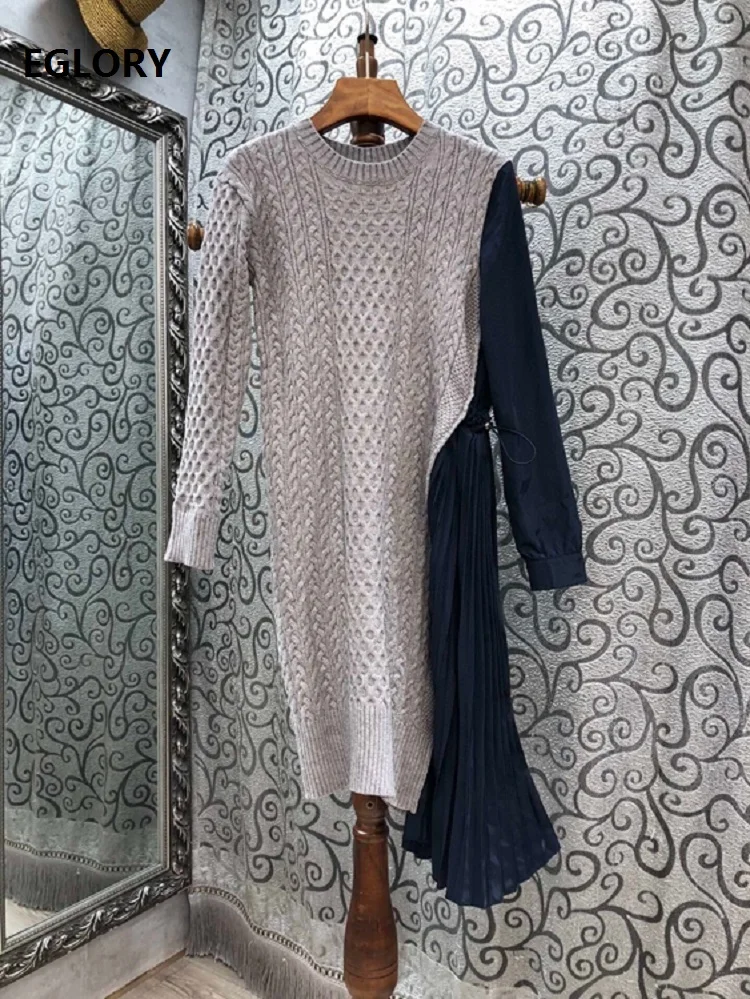 Knitted Dress 2021 Early Spring Fashion Style Women Twist Knitting Pleated Ruffle Patchwork Casual Grey Blue Black Sweater Dress
Knitted Dress 2021 Early Spring Fashion Style Women Twist Knitting Pleated Ruffle Patchwork Casual Grey Blue Black Sweater Dress
