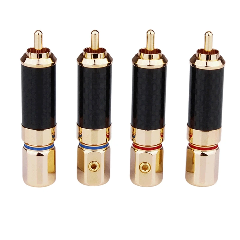 4 PCS HIFI RCA Plug High Quality Carbon Fiber 24K Gold-Plated RCA Jack Cable Connector Adapter
4 PCS HIFI RCA Plug High Quality Carbon Fiber 24K Gold-Plated RCA Jack Cable Connector Adapter