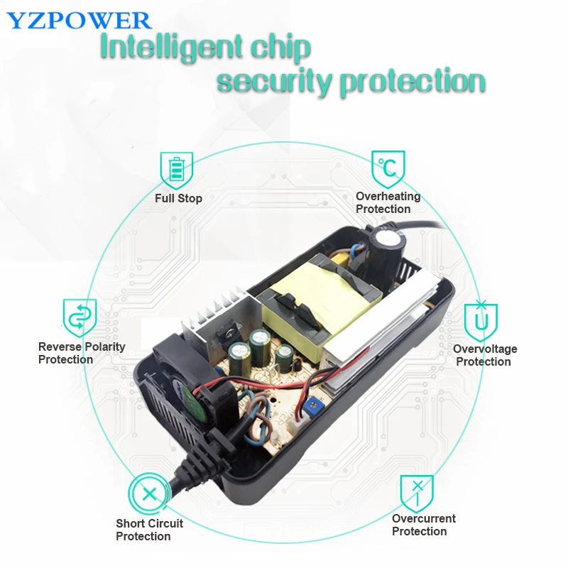 Умное зарядное устройство YZPOWER для скутера литиевая батарея 12 6 в А 11 а 10 9