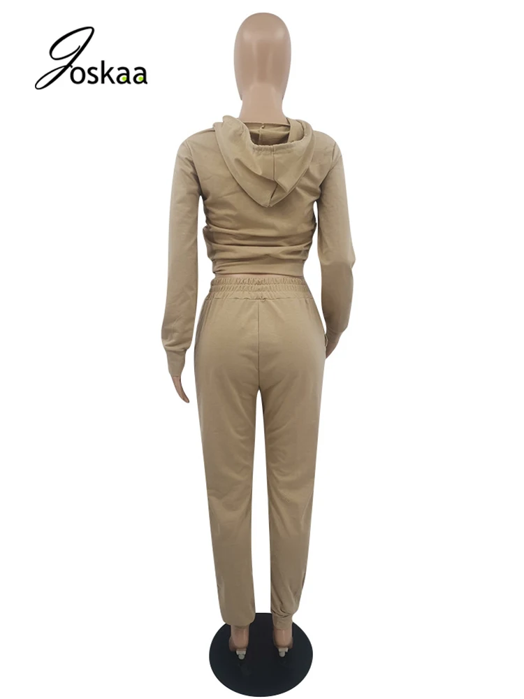 Joskaa Women Sets Clothes Matching Set Fall Winter Hooded Long Sleeve Slim Crop Top Sweatpants Sweatsuits Street Active Catsuits
Joskaa Women Sets Clothes Matching Set Fall Winter Hooded Long Sleeve Slim Crop Top Sweatpants Sweatsuits Street Active Catsuits