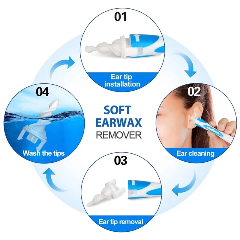 Ear Cleaner Smart Silicone Ear Washer with 16 Replaceable Heads Spiral Rotary Ear Picker Ear Cleaning Spoon Ear Wax Removal Tool
Ear Cleaner Smart Silicone Ear Washer with 16 Replaceable Heads Spiral Rotary Ear Picker Ear Cleaning Spoon Ear Wax Removal Tool