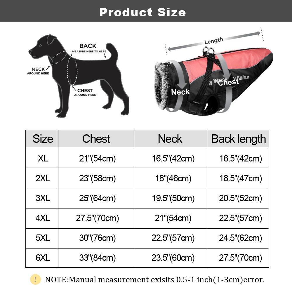Warm Pet Clothes Winter Thicken Dog Coat Harness For Medium Large Dogs French Bulldog Big Dog Clothing Jacket Vest Waterproof
Warm Pet Clothes Winter Thicken Dog Coat Harness For Medium Large Dogs French Bulldog Big Dog Clothing Jacket Vest Waterproof