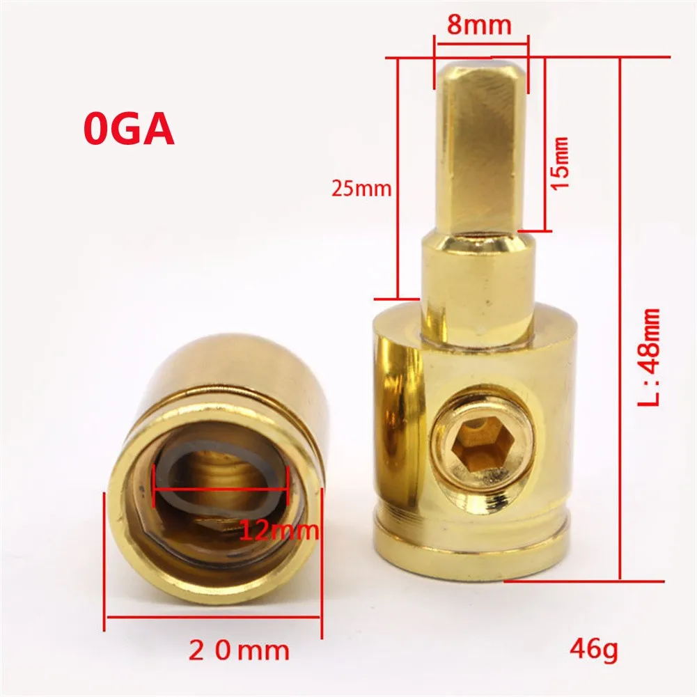 2PCS Power And Ground 1/0 Gauge To 4 Gauge Pin AWG Power Wire Reducer FOR Car Audio 4 Gauge Solid Hardened Pin
2PCS Power And Ground 1/0 Gauge To 4 Gauge Pin AWG Power Wire Reducer FOR Car Audio 4 Gauge Solid Hardened Pin