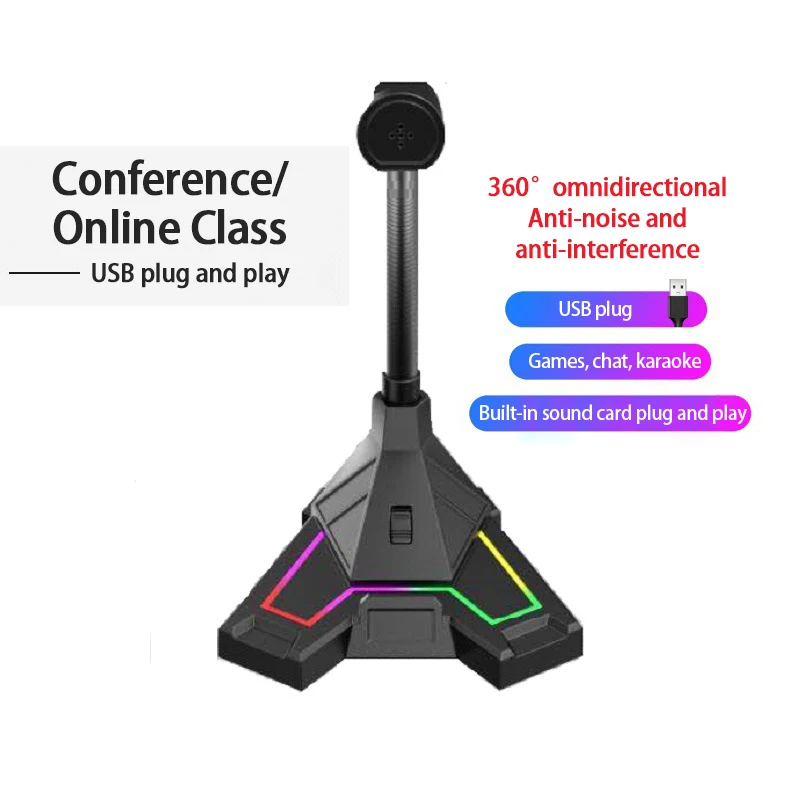 M4 RGB USB Microphone Gaming Streaming Capacitance Desktop Conference Webcast Video Chat Business Office Home Use Accessories
M4 RGB USB Microphone Gaming Streaming Capacitance Desktop Conference Webcast Video Chat Business Office Home Use Accessories