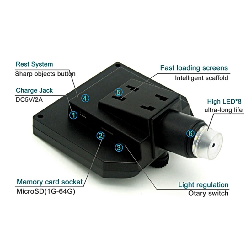 Digital Iing Mirror Integrated High-Definition 4.3-Inch Display Electron Microscope Elbow Bracket EU Plug
Digital Iing Mirror Integrated High-Definition 4.3-Inch Display Electron Microscope Elbow Bracket EU Plug