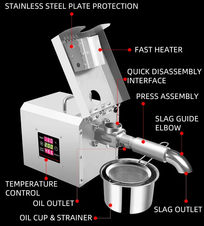 2020 New Prickly Pear Seed Oil Extraction Machine/Hemp Oil Press/Mustard Oil Expeller Machine
2020 New Prickly Pear Seed Oil Extraction Machine/Hemp Oil Press/Mustard Oil Expeller Machine