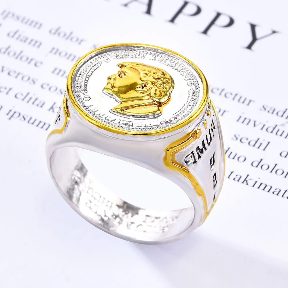 2021 New Trendy Fashion U.S. President Donald * Trump Ring Two-tone European and American Hip Hop Trump Jewelry Ring Neutral
2021 New Trendy Fashion U.S. President Donald * Trump Ring Two-tone European and American Hip Hop Trump Jewelry Ring Neutral