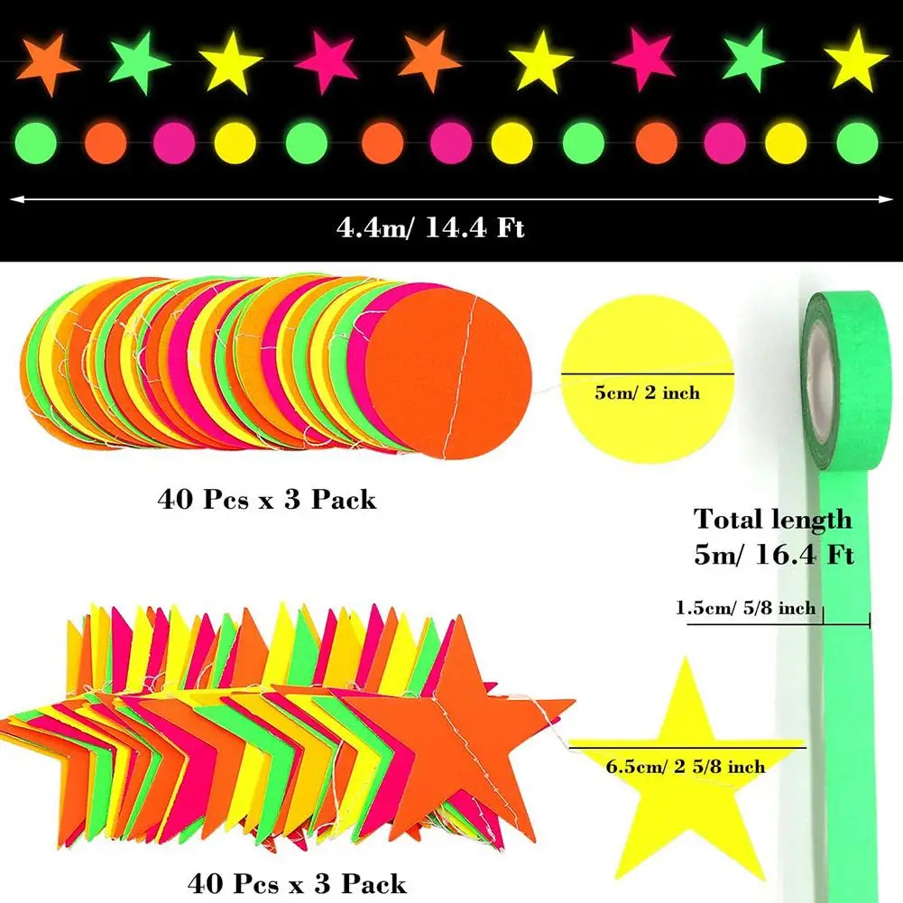 9PCS/Set Fluorescent Paper Set Reusable Colorful Five-pointed Star Paper Garland for Birthday Party Wedding #
9PCS/Set Fluorescent Paper Set Reusable Colorful Five-pointed Star Paper Garland for Birthday Party Wedding #