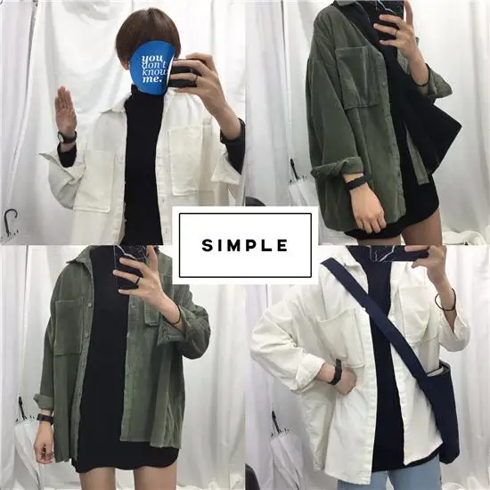 Модная женская новая Вельветовая ветровка, Женская хлопковая свободная однотонная куртка с отложным воротником, Женская куртка
Модная женская новая Вельветовая ветровка, Женская хлопковая свободная однотонная куртка с отложным воротником, Женская куртка