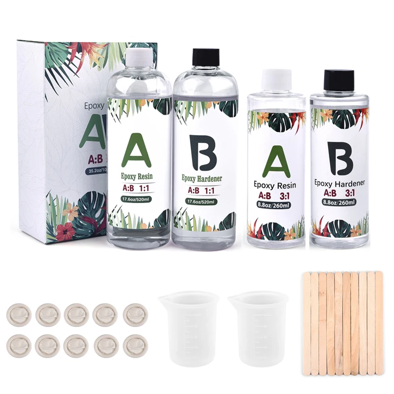 1Set 1000g Transparent Epoxy Resin 1:1 3:1 AB Glue Kit High Adhesive DIY Crystal Resin Mold Jewelry Making Tools Handmade Crafts
1Set 1000g Transparent Epoxy Resin 1:1 3:1 AB Glue Kit High Adhesive DIY Crystal Resin Mold Jewelry Making Tools Handmade Crafts