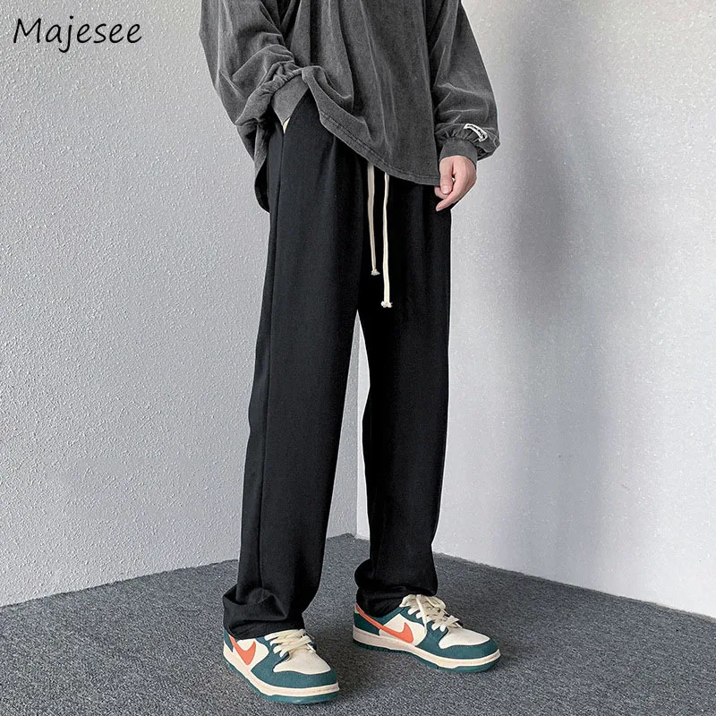 Loose Straight Pants Men Drawstring Wide Leg Jogger Black Trousers Male Ins Korean Handsome Youth New Street Pantalones Couples
Loose Straight Pants Men Drawstring Wide Leg Jogger Black Trousers Male Ins Korean Handsome Youth New Street Pantalones Couples