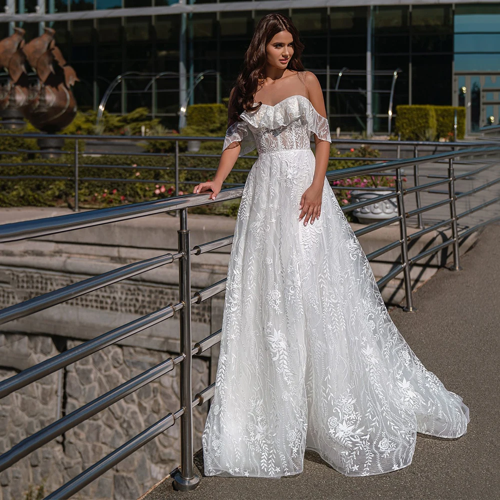 Elegant Lace Vestido De Novia Applique Illusion Cap Sleeve White Bohemian Wedding Gown Bridal Luxury Dresses Plus Size
Elegant Lace Vestido De Novia Applique Illusion Cap Sleeve White Bohemian Wedding Gown Bridal Luxury Dresses Plus Size