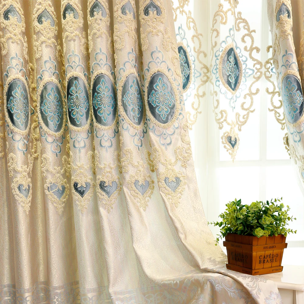 Embroidered Curtains for Living Dining Room Bedroom High-class European-style Luxury Villa Finished Curtains Drapes Window 50
Embroidered Curtains for Living Dining Room Bedroom High-class European-style Luxury Villa Finished Curtains Drapes Window 50