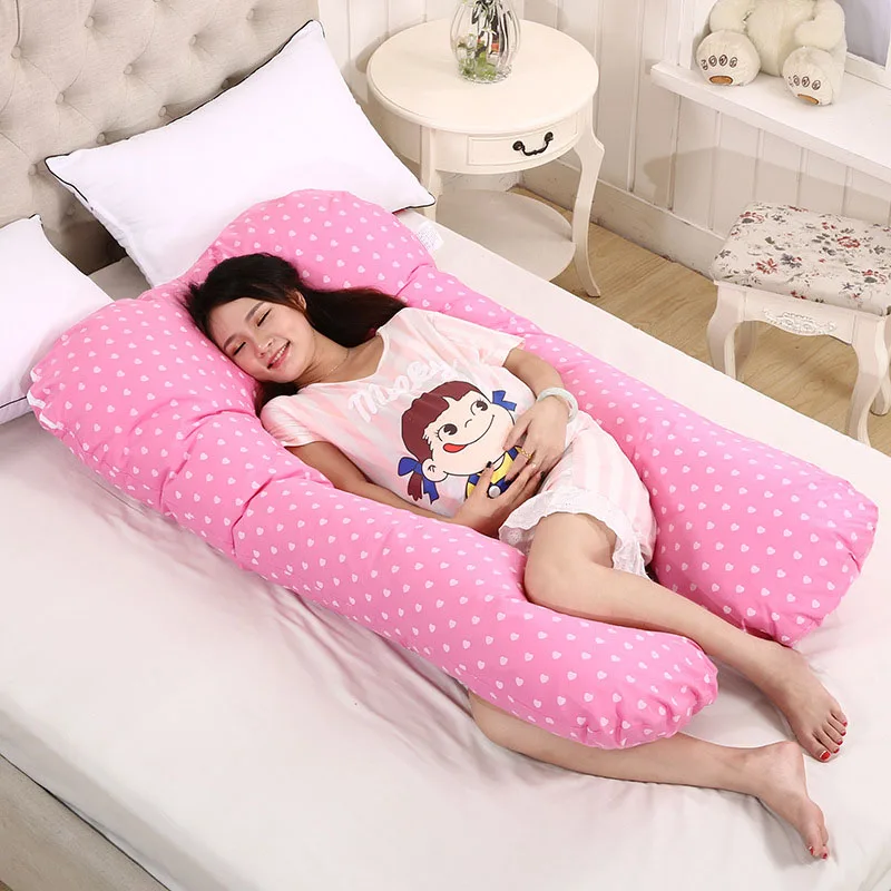 U-образная подушка для сна беременных женщин удобная съемная поддержка талии |