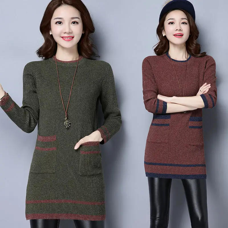New Women's Plus Size Knitwear Mid-length Base Sweater Women Loose Western-style Mid-length Sweater
New Women's Plus Size Knitwear Mid-length Base Sweater Women Loose Western-style Mid-length Sweater