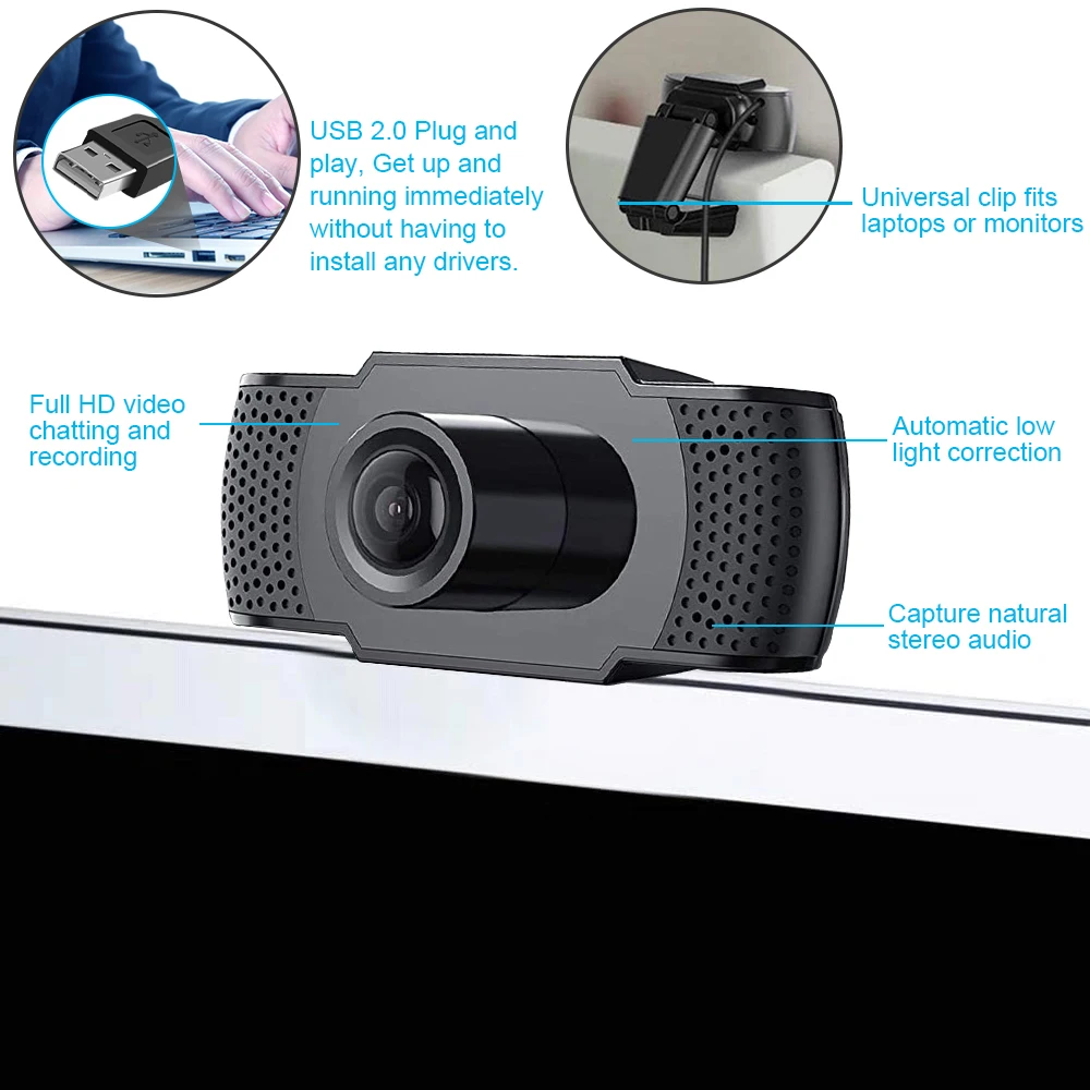 Webcam video Double Microphone true-to-life HD 1080P video webcam Camera -USB Computer Camera Laptop Desktop Video Calling 5
Webcam video Double Microphone true-to-life HD 1080P video webcam Camera -USB Computer Camera Laptop Desktop Video Calling 5