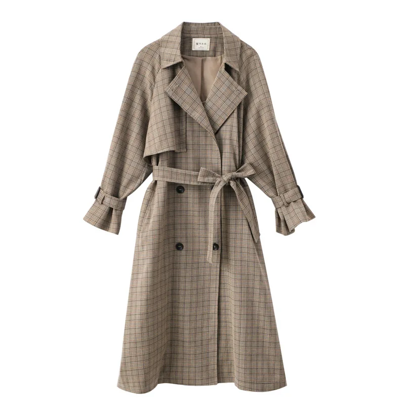 SuperAen Spring Autumn Windbreaker Plaid Long Double-breasted Belt Loose Trench Coat for Women
SuperAen Spring Autumn Windbreaker Plaid Long Double-breasted Belt Loose Trench Coat for Women