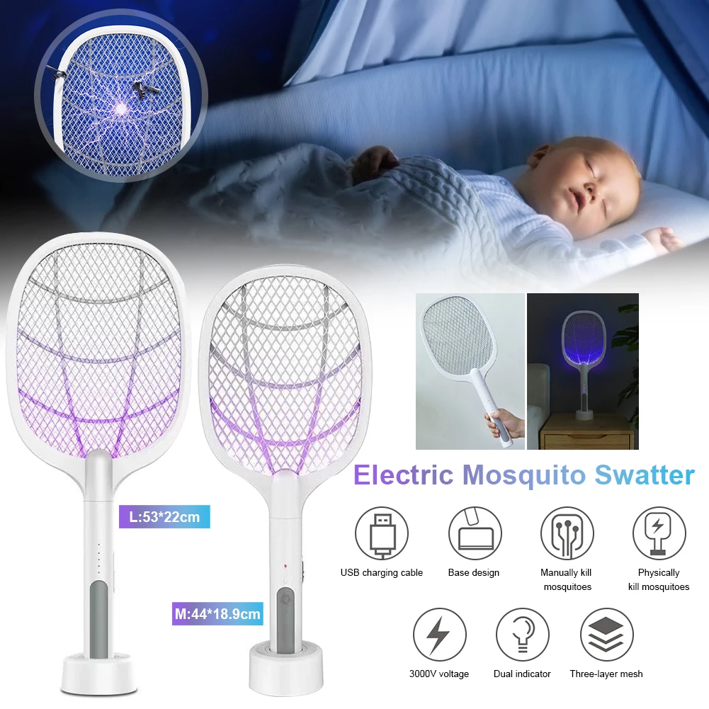 Hot Sale 3000V Electric Insect Racket Swatter Zapper USB 1200mAh Rechargeable Mosquito Swatter Kill Fly Bug Zapper Killer Trap
Hot Sale 3000V Electric Insect Racket Swatter Zapper USB 1200mAh Rechargeable Mosquito Swatter Kill Fly Bug Zapper Killer Trap