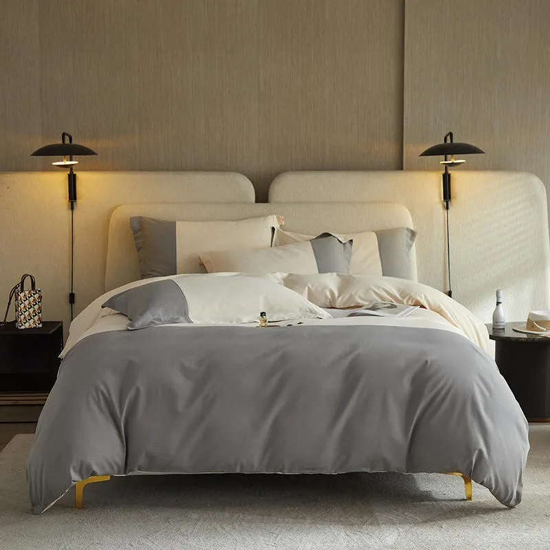 Комплект постельного белья из 4 предметов, пододеяльник с застежкой-молнией из матового хлопка, простыня, наволочки, белый и серый цвета, 600TC
Комплект постельного белья из 4 предметов, пододеяльник с застежкой-молнией из матового хлопка, простыня, наволочки, белый и серый цвета, 600TC