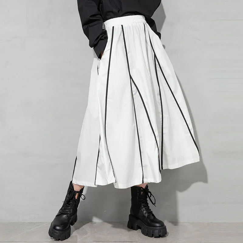SeeBeautiful Personalized Stitching Large Size A-line Half-body Skirt Elastic Waist New Fashion Spring Summer 2021 Woman E261
SeeBeautiful Personalized Stitching Large Size A-line Half-body Skirt Elastic Waist New Fashion Spring Summer 2021 Woman E261