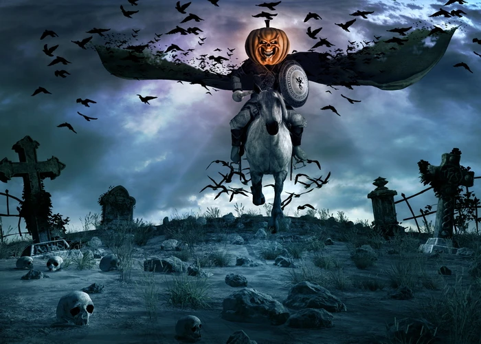 Halloween photography background mysterious dark night pumpkin knight crow tombstone Background Photography Banner
Halloween photography background mysterious dark night pumpkin knight crow tombstone Background Photography Banner
