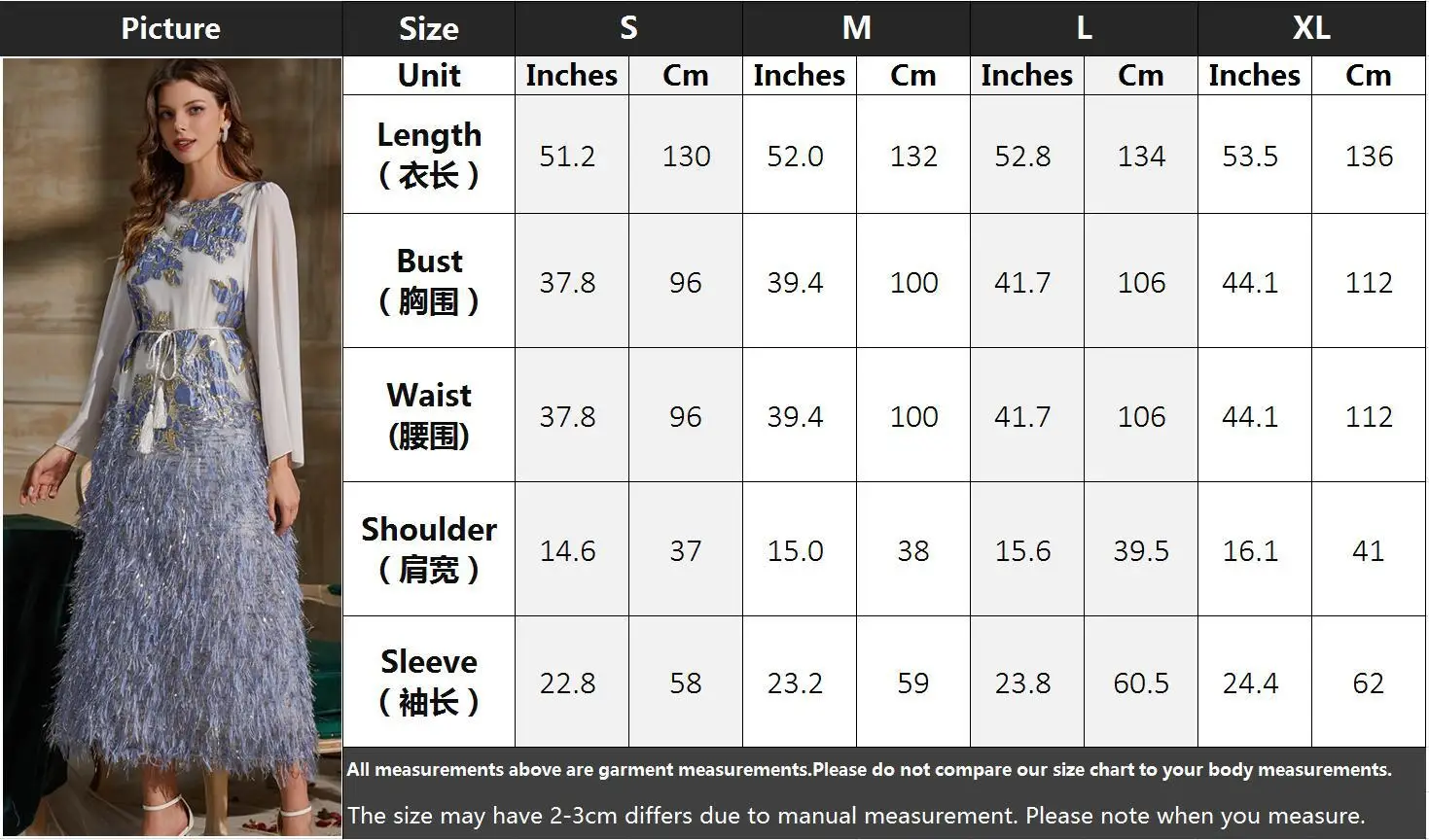 WEPBEL Blue Feather Long Sleeve Dress Abaya Jacquard Gold Woven Muslim Dress Turkey Middle East Women High Waist Dress Robe
WEPBEL Blue Feather Long Sleeve Dress Abaya Jacquard Gold Woven Muslim Dress Turkey Middle East Women High Waist Dress Robe
