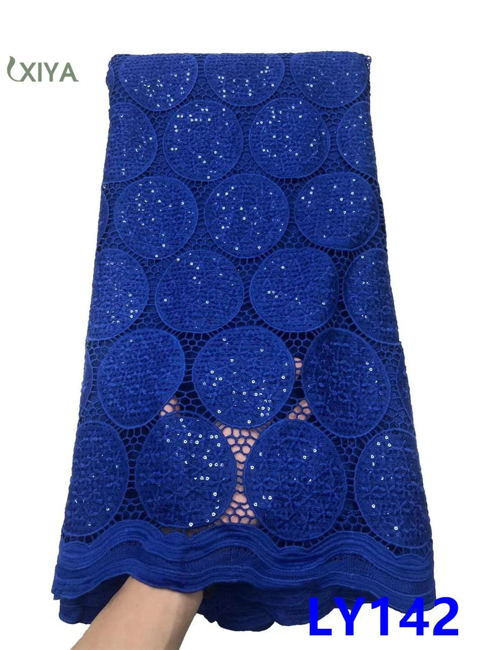 African Lace Fabric Royal Blue Nigerian Milk Silk Lace Fabric with Sequins French Guipure Lace Fabric for Wedding Dress LY142
African Lace Fabric Royal Blue Nigerian Milk Silk Lace Fabric with Sequins French Guipure Lace Fabric for Wedding Dress LY142
