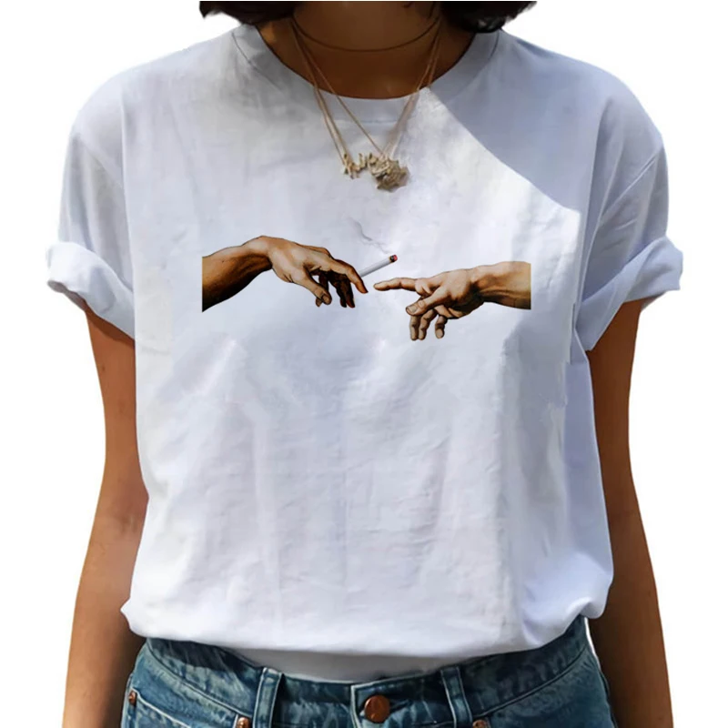 New Michelangelo The Creation Harajuku T Shirt Women Funny Cartoon Ullzang T-shirt Grunge Fashion Tshirt Graphic Top Tees Female
New Michelangelo The Creation Harajuku T Shirt Women Funny Cartoon Ullzang T-shirt Grunge Fashion Tshirt Graphic Top Tees Female