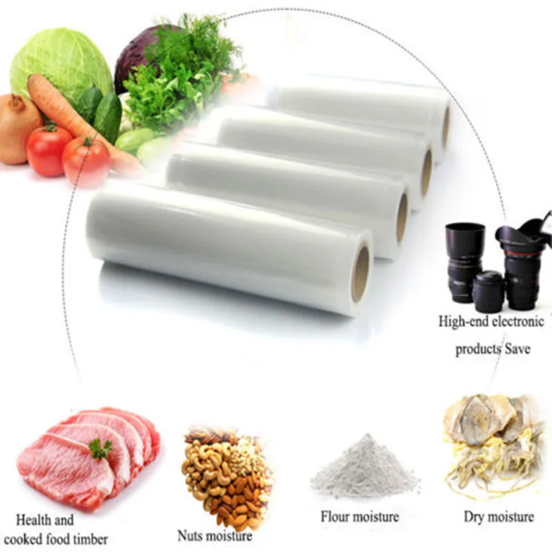 Vacuum Food Sealer Roll Bags Saver Seal Storage Heat Household Commercial Clear