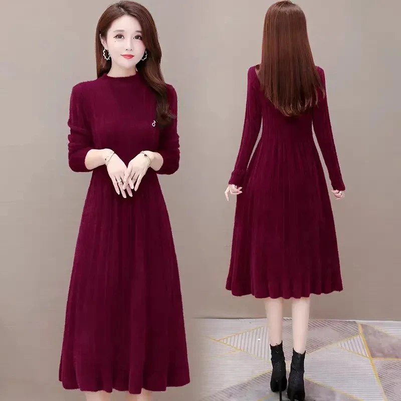 Платье-Свитер женское осенне-зимнее, из искусственной норки, с воротником-хомутом
Платье-Свитер женское осенне-зимнее, из искусственной норки, с воротником-хомутом