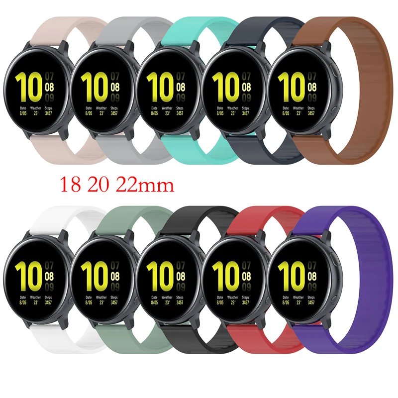 Универсальный Эластичный Силиконовый ремешок для huawei watch gt 2 amazfit gts 2, Galaxy Watch Active, 18/20/22 мм 
Универсальный Эластичный Силиконовый ремешок для huawei watch gt 2 amazfit gts 2, Galaxy Watch Active, 18/20/22 мм