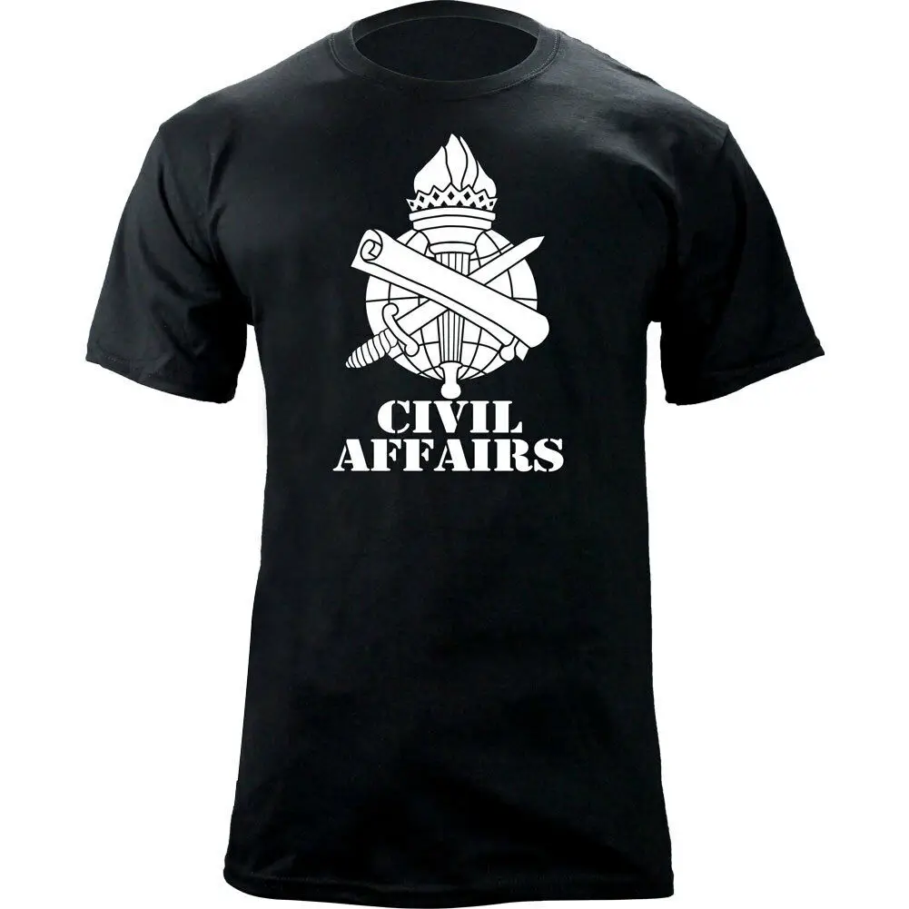 

US Army Civil Affairs Branch Torch of Liberty Insignia Veteran T-Shirt. Summer Cotton O-Neck Short Sleeve Mens T Shirt New S-3XL