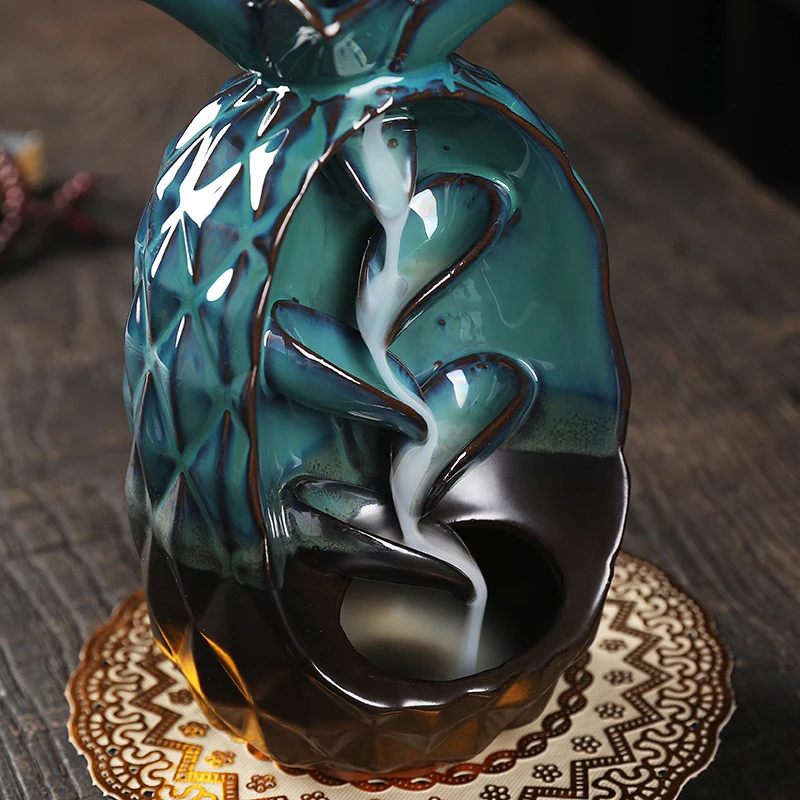 Pineapple Ceramic Backflow Incense Holder Waterfall Incense Burner Home Decor Aromatherapy Ornament ALI88
Pineapple Ceramic Backflow Incense Holder Waterfall Incense Burner Home Decor Aromatherapy Ornament ALI88