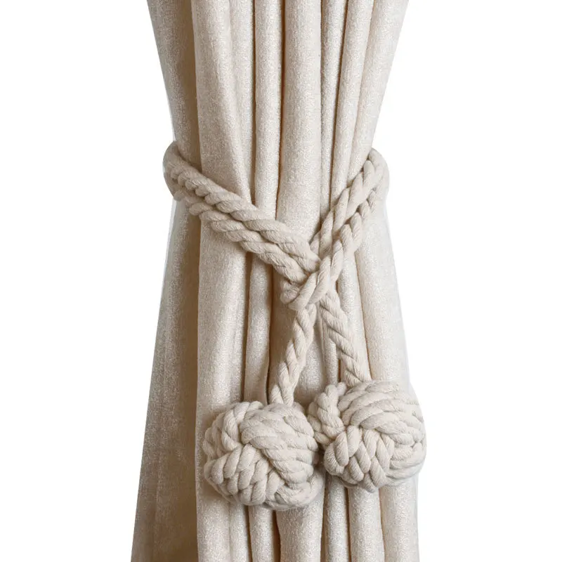 

1 пара 130 см веревка для занавесок с бесплатной застежкой хлопковая веревка для подвешивания шариковый галстук для домашнего декора